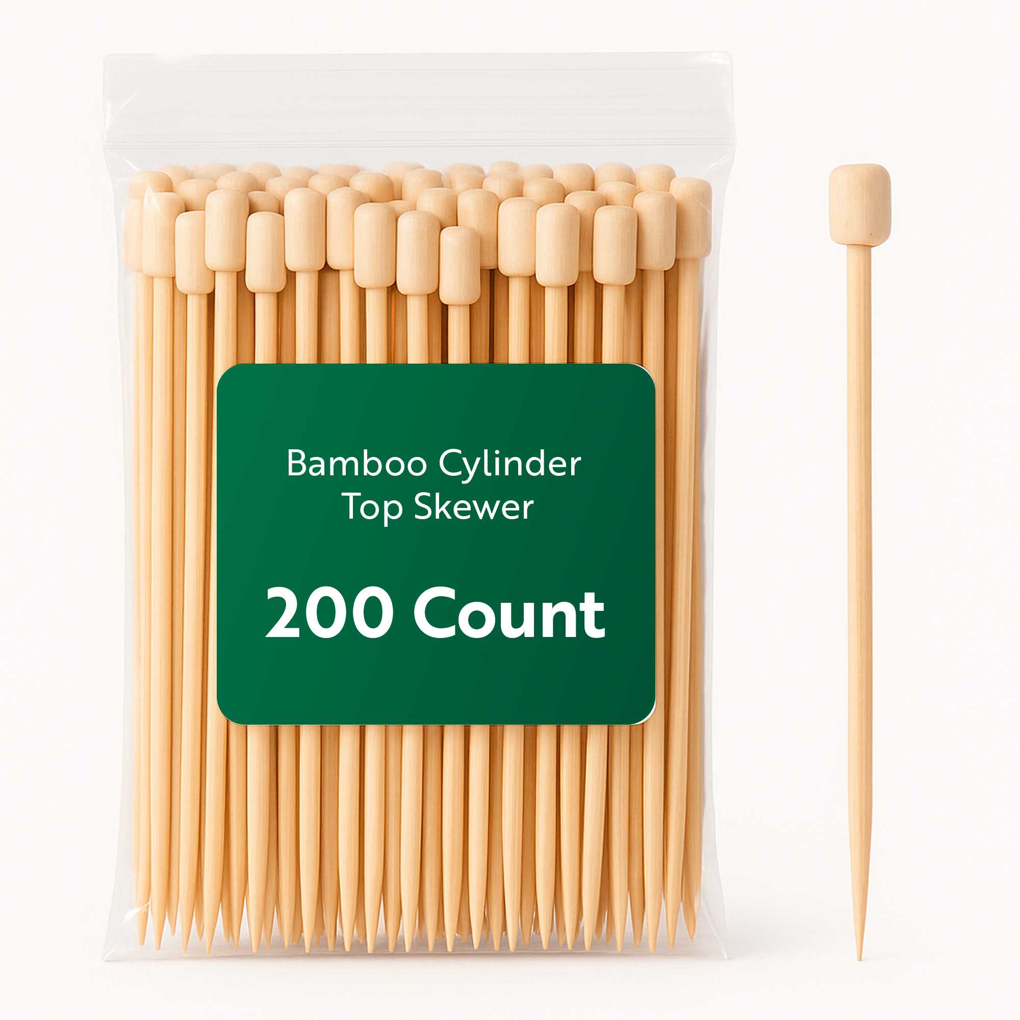 Bundle: Pixy 200 Natural Bamboo Cylinder Top Pick - 3 1/2"