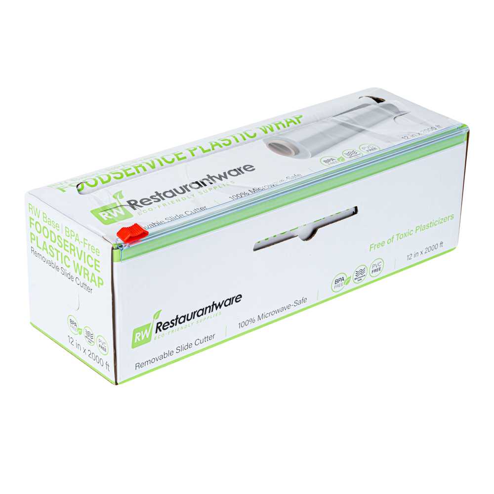Bundle: 2 Chef 101 Clear Plastic Foodservice Food Wrap - BPA-Free, Microwave-Safe - 12" x 2000'