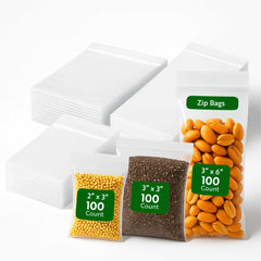 Bag Tek 3-Piece Clear Plastic Zip Bag Set - 6.5x3 3.5x2 3.5x3 Inch, BPA-Free, High Clarity - 300 count box