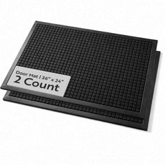 Comfy Feet Black Heavy-Duty Carpet Floor Mat - Waffle - 36