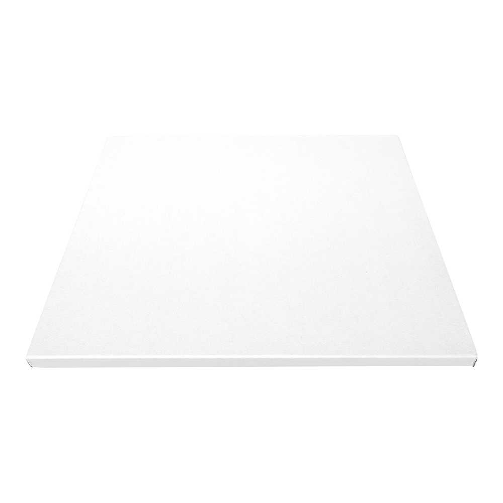 Pastry Tek Square White Cardboard Cake Drum Board - Covered Edge - 12" x 12" x 1/2" - 6 count box