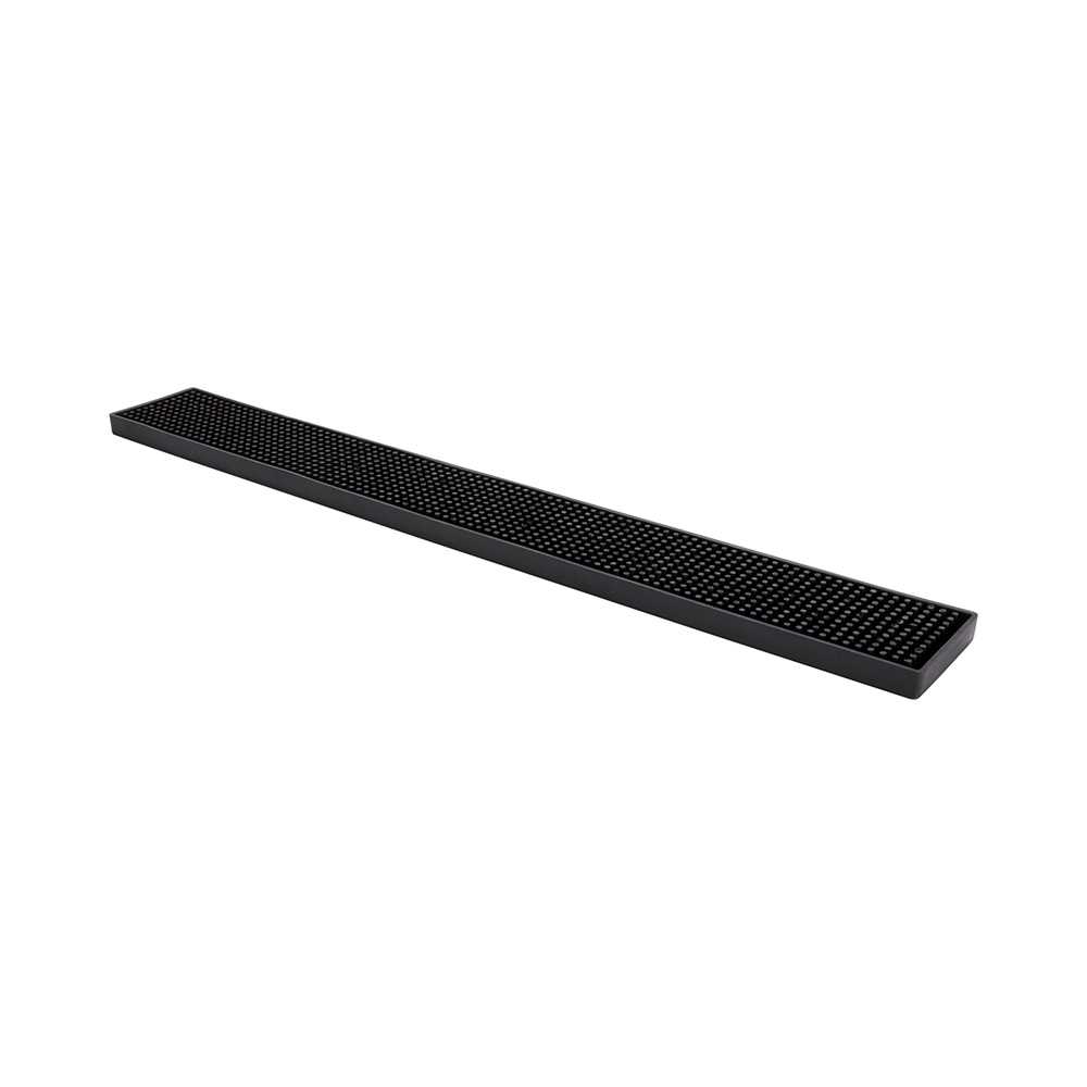 Bar Lux Black Rubber Bar Mat - Non-Slip - 23 1/2" x 3" x 1/2" - 2 count box