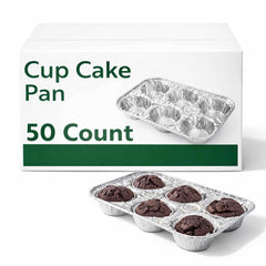 Pastry Tek Silver Aluminum Cupcake / Muffin Pan - 6-Compartment - 9 1/2