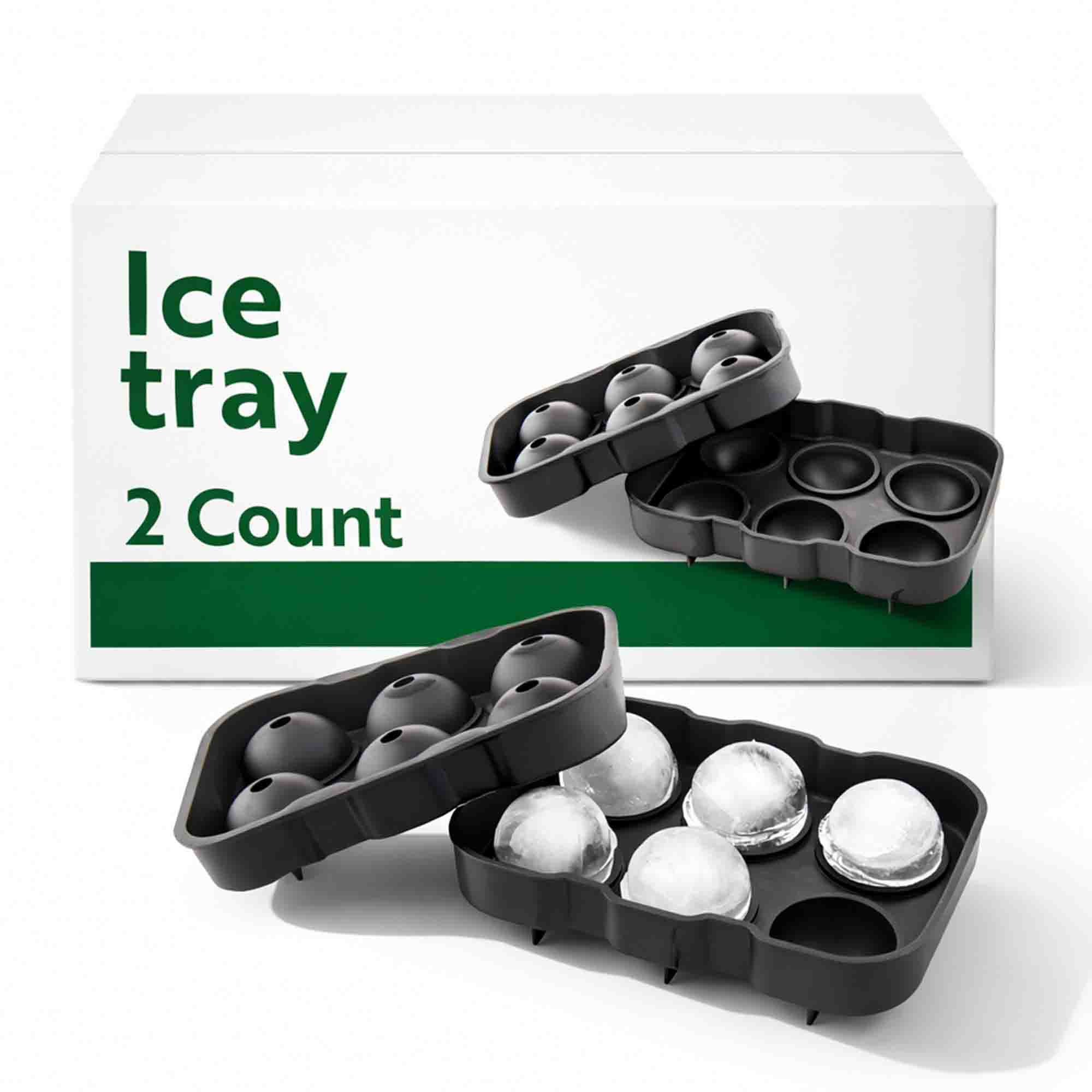 Bar Lux Black Silicone Ice Mold - 2" Sphere, 6 Compartments - 2 count box