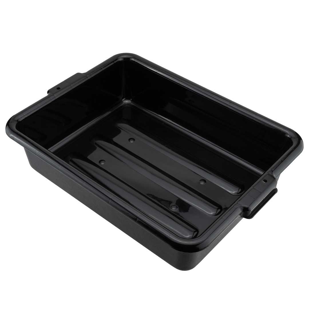 RW Clean 2-Piece Black Plastic Bus Tub And Lid Set - Easy Grip - 3 count box