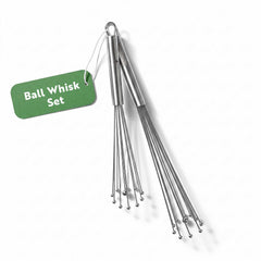 German Standard 2-Piece Stainless Steel Ball Whisk Set - 10 3/4'' And 12 1/2'' - 1 count box