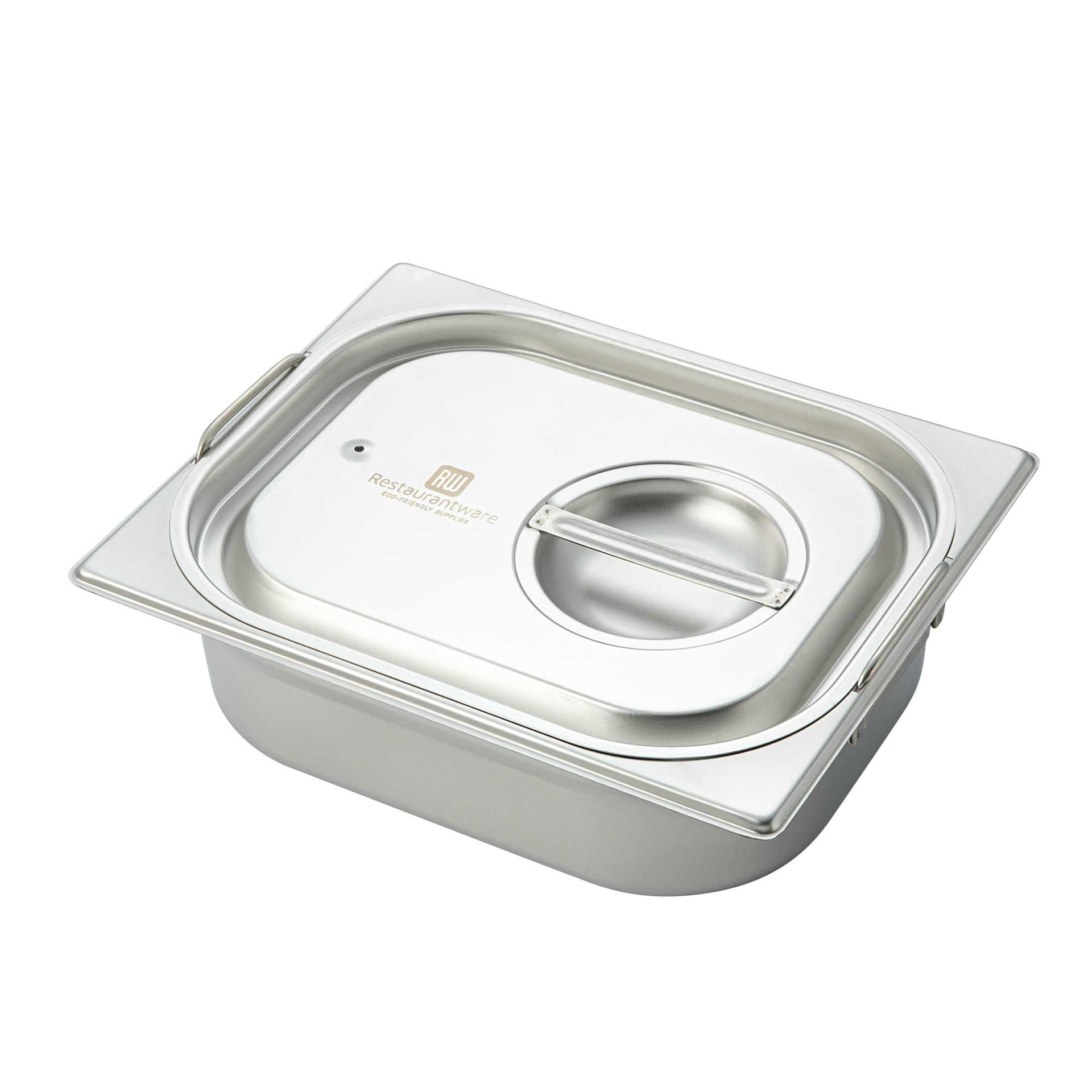 Met Lux 2-Piece Rectangle Stainless Steel 1/2 Size Steam Table Pan And Travel Lid Set - 12 3/4'' x 10 1/2'' x 4'' - 2 count box