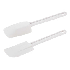 Met Lux 2-Piece White Rubber Spatula Set - Spoon-Shaped, Flat - 14