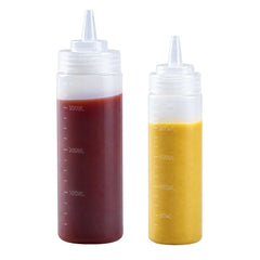 Sauce Tek 2-Piece Clear Plastic Squeeze Bottle Set - 8 oz and 12 oz, Precision Tip - 1 count box