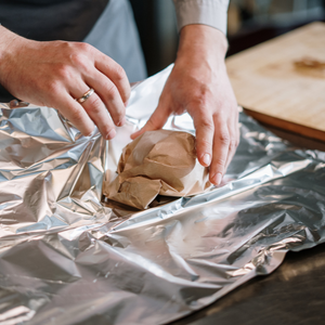 Man packing food