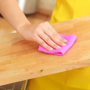 Cleaning a wooden cutting board