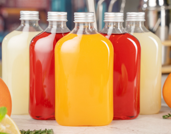 Flasks of juices
