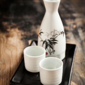 sake bottle and cups