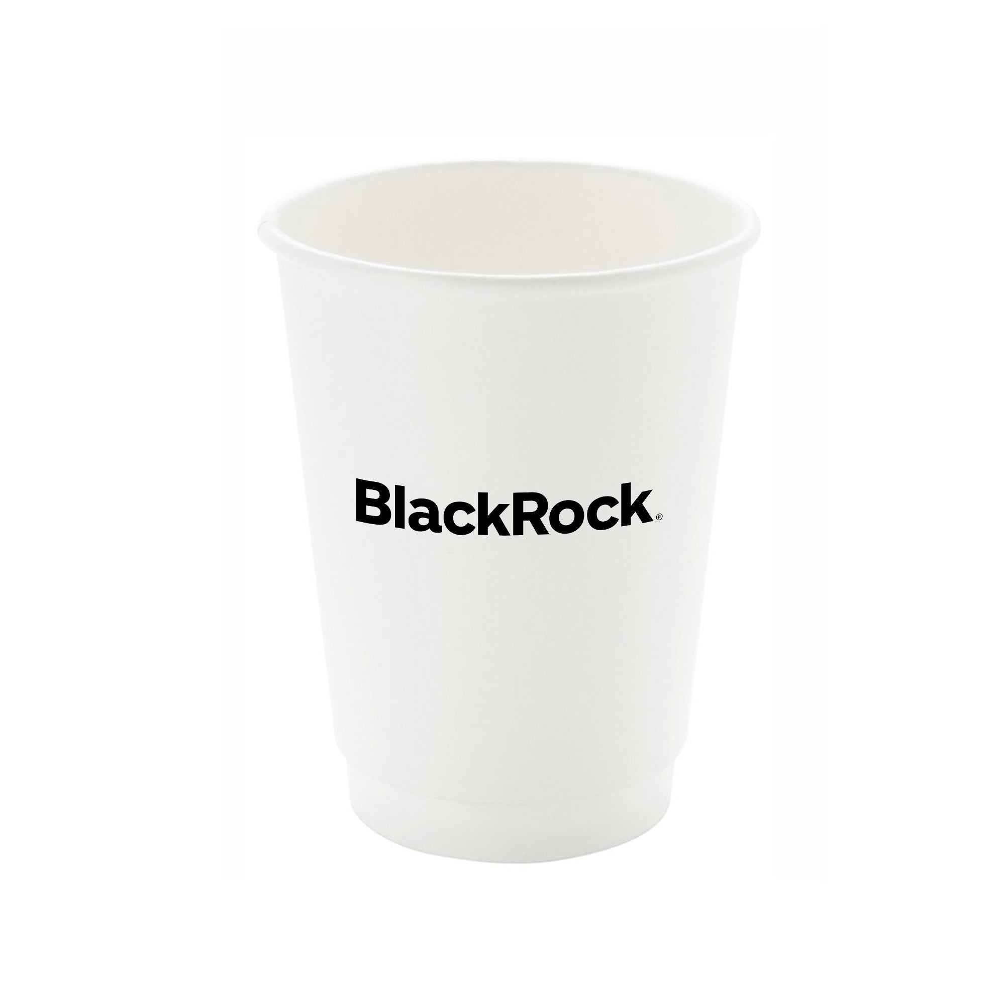 Custom 12 oz White Paper Coffee Cup - Double Wall, RABLKRK01 - 3 1/2'' x 3 1/2'' x 4 1/4'' - 500 count box