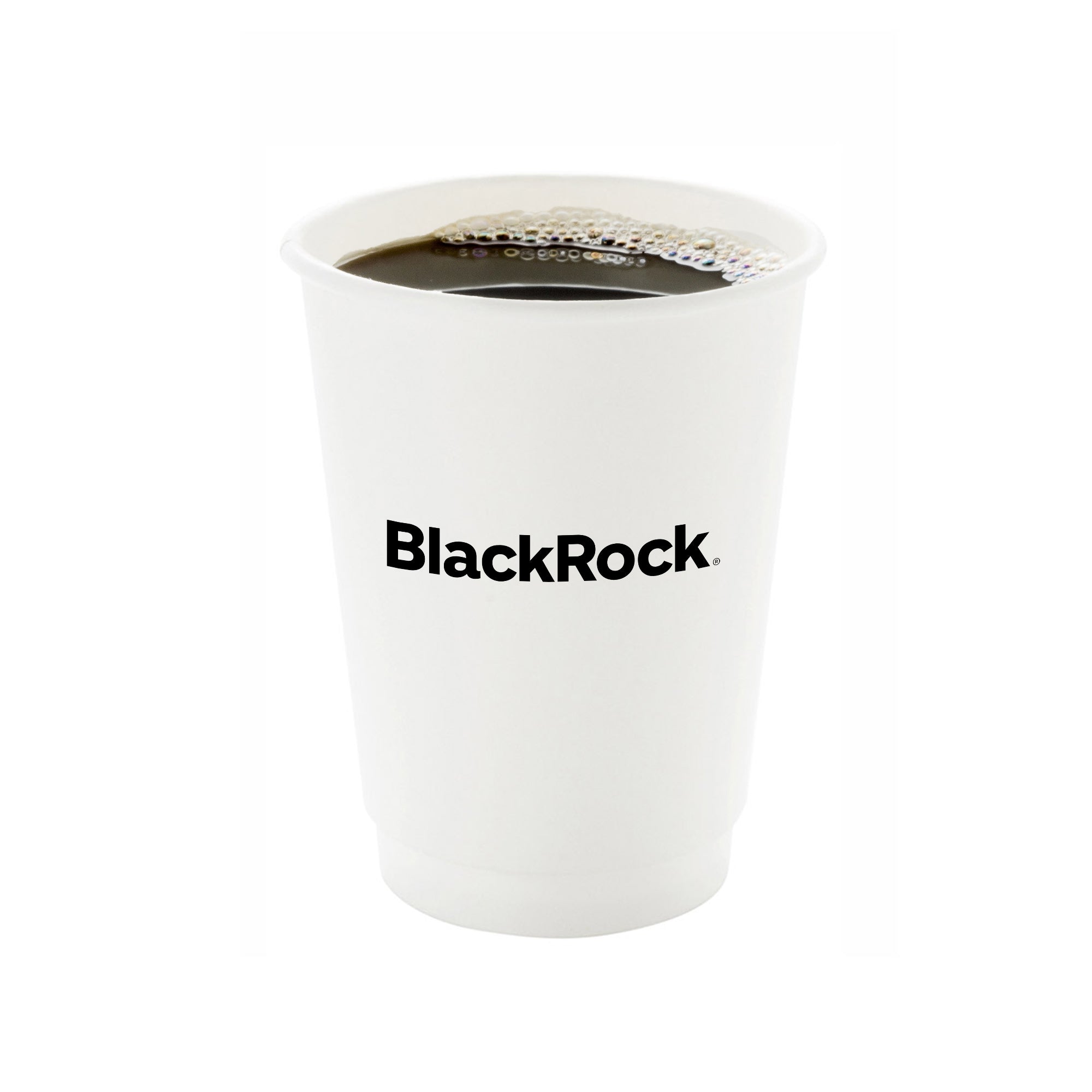 Custom 12 oz White Paper Coffee Cup - Double Wall, RABLKRK01 - 3 1/2'' x 3 1/2'' x 4 1/4'' - 500 count box