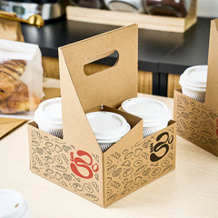 Custom Printed Paper Drink Carriers - Personalized Packaging for Restaurants & Cafés