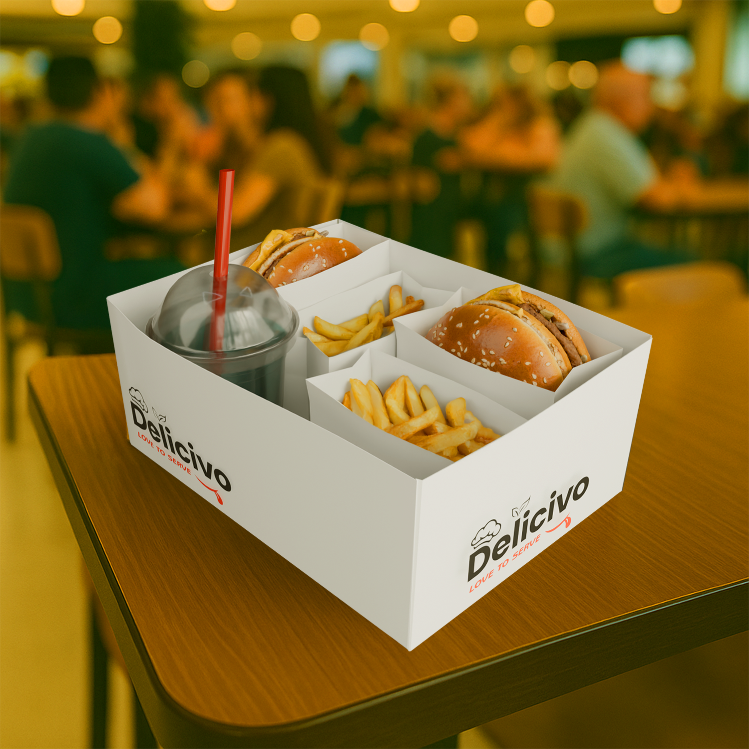 Custom Sandwich & Burger Open Trays – Customizable Tray for Restaurants, Food trucks, and Quick-Serve counters