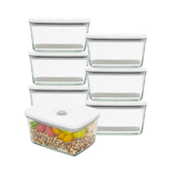 Fresh Hero 20 oz Rectangle Glass Vacuum Food Storage Containers - BPA-Free - 1 count box