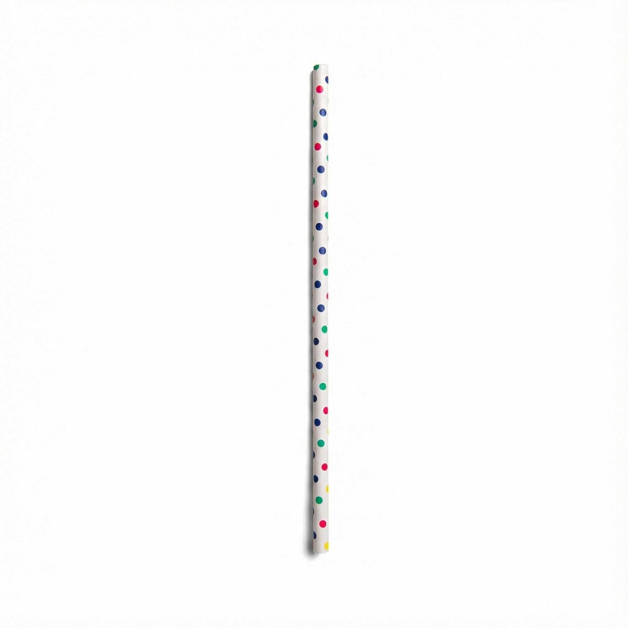 Bev Tek Confetti Paper Straw - Polka Dots, Biodegradable, 6mm - 7 3/4" - 100 count box