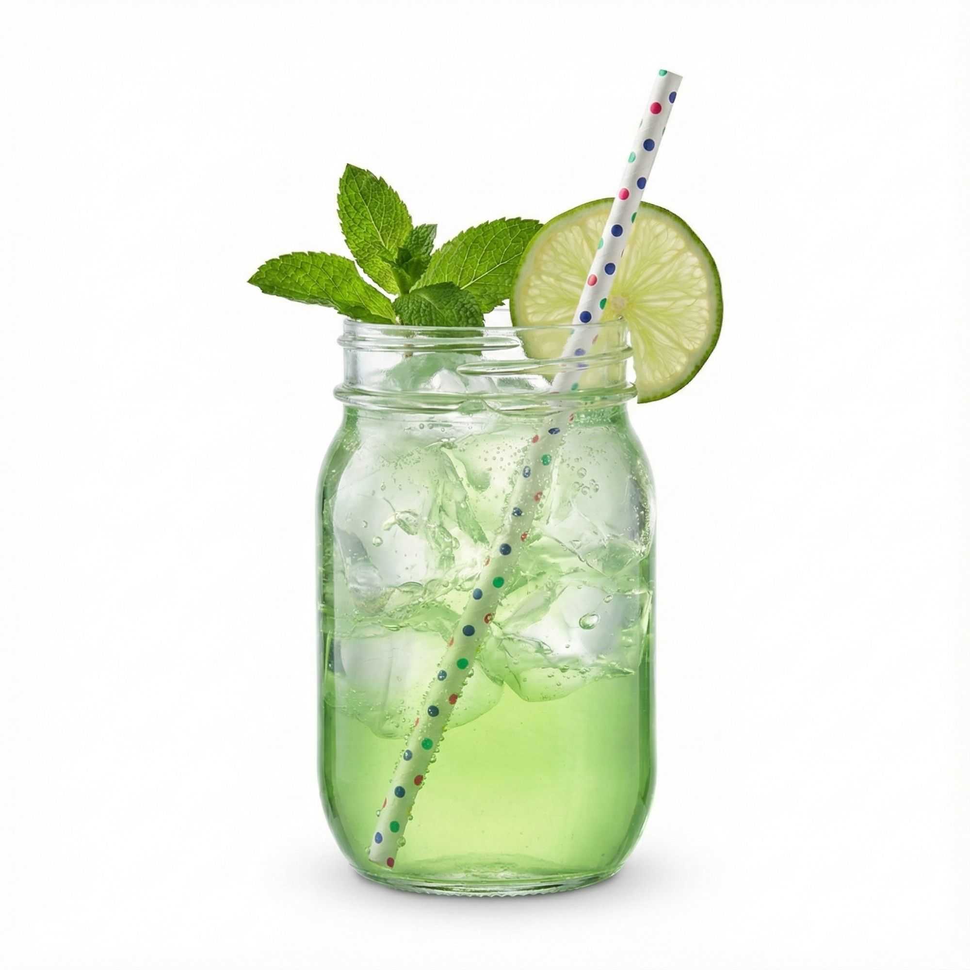 Bev Tek Confetti Paper Straw - Polka Dots, Biodegradable, 6mm - 7 3/4" - 100 count box