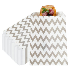 Bag Tek Rectangle Gray Paper Bag - Zig Zags - 7