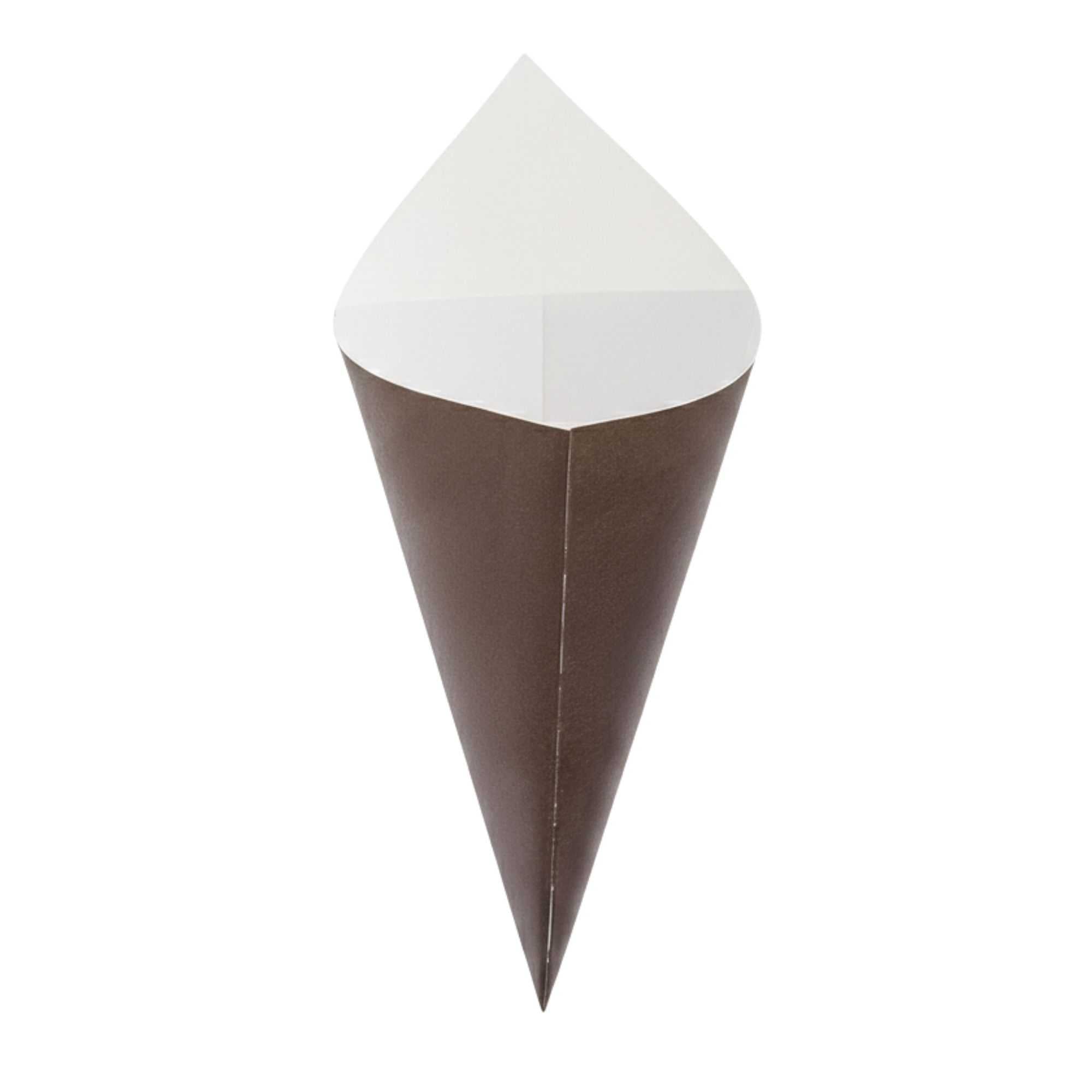 Cone Tek Black Paper Food Cone - 9 1/2" x 4 1/2" - 2500 count box