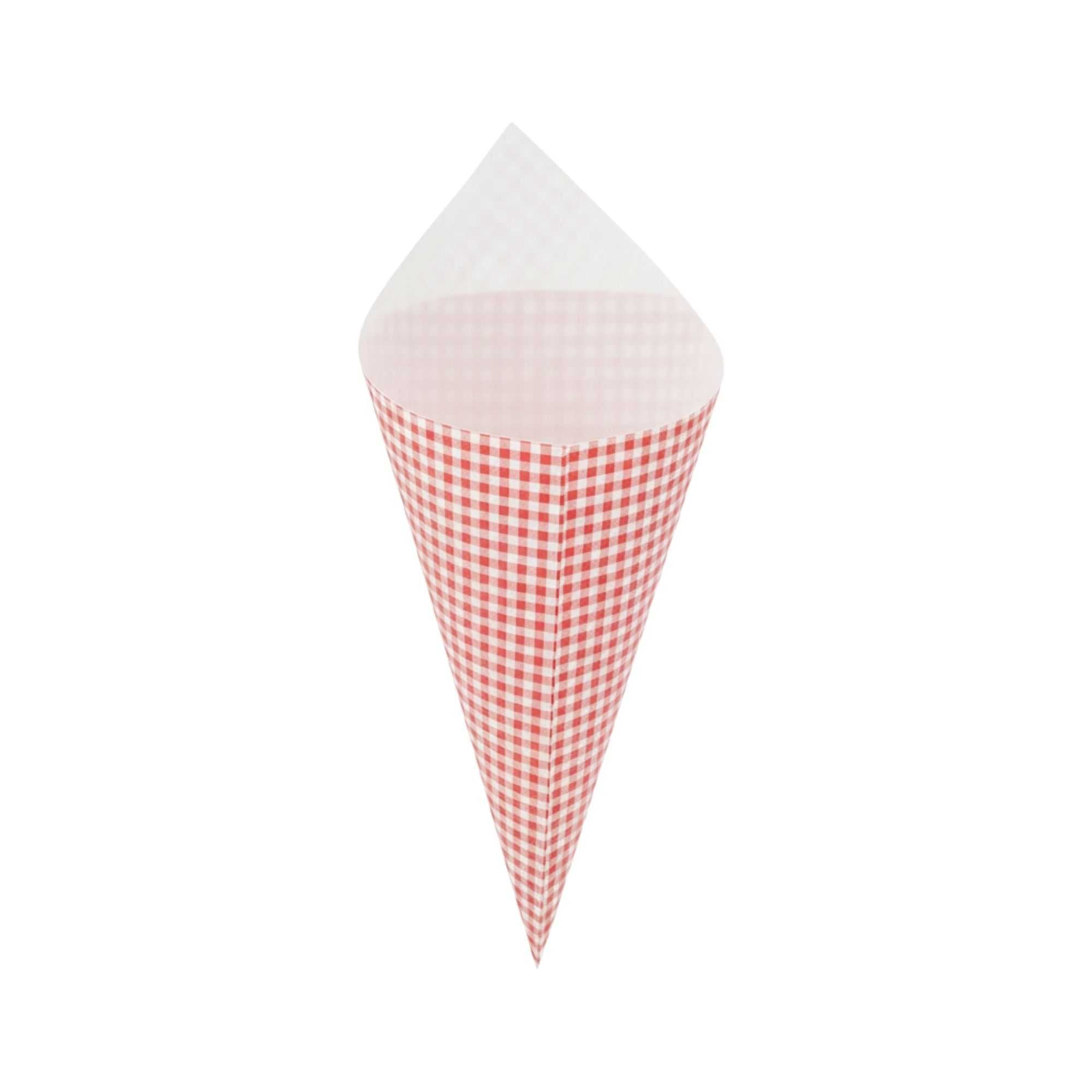 Cone Tek Picnic Print Paper Food Cone - 9 1/2" x 4 1/2" - 100 count box