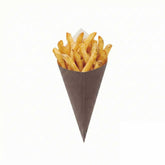 Cone Tek Black Paper Food Cone - 11 1/2" x 5 1/2" - 100 count box