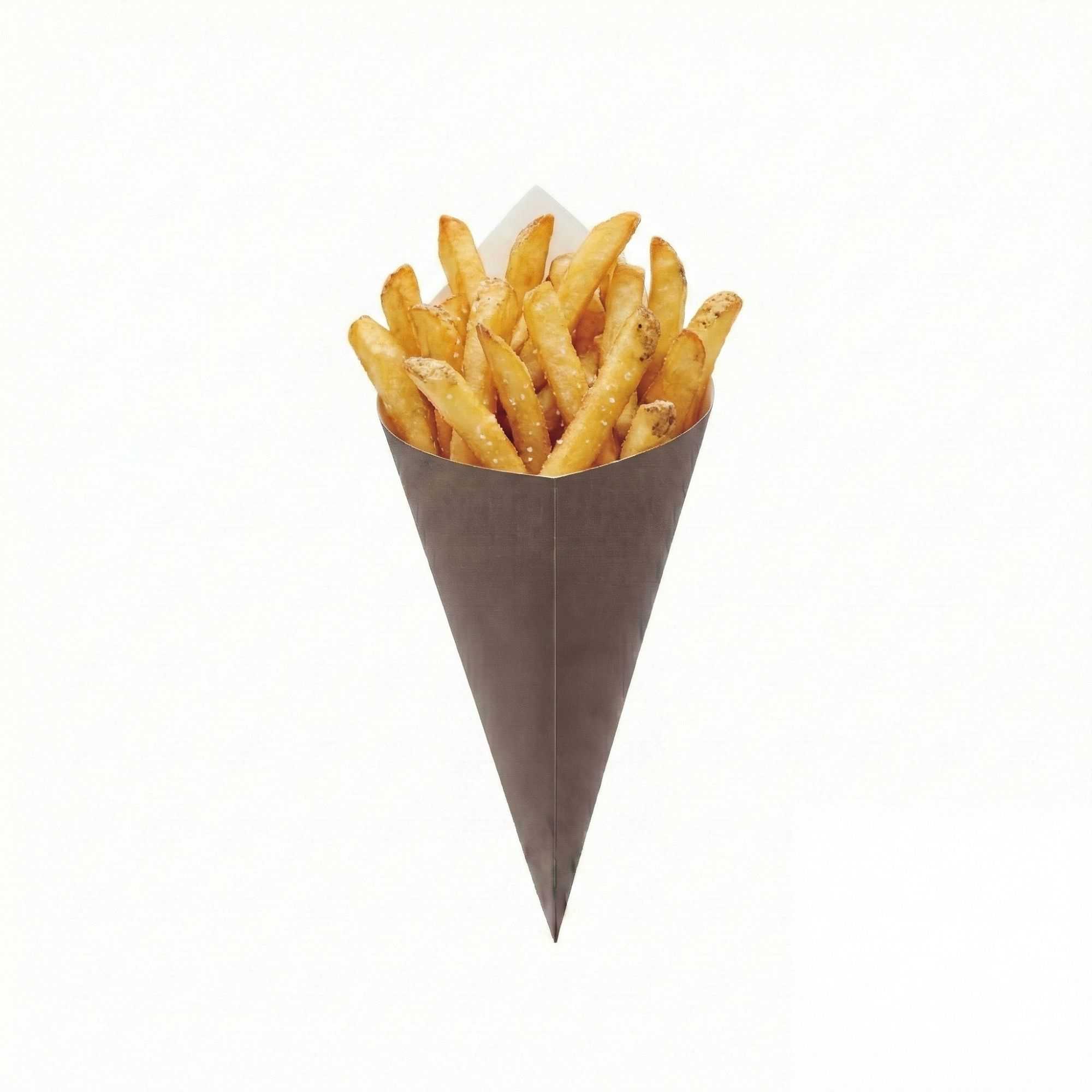 Cone Tek Black Paper Food Cone - 11 1/2" x 5 1/2" - 100 count box