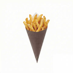Cone Tek Black Paper Food Cone - 11 1/2