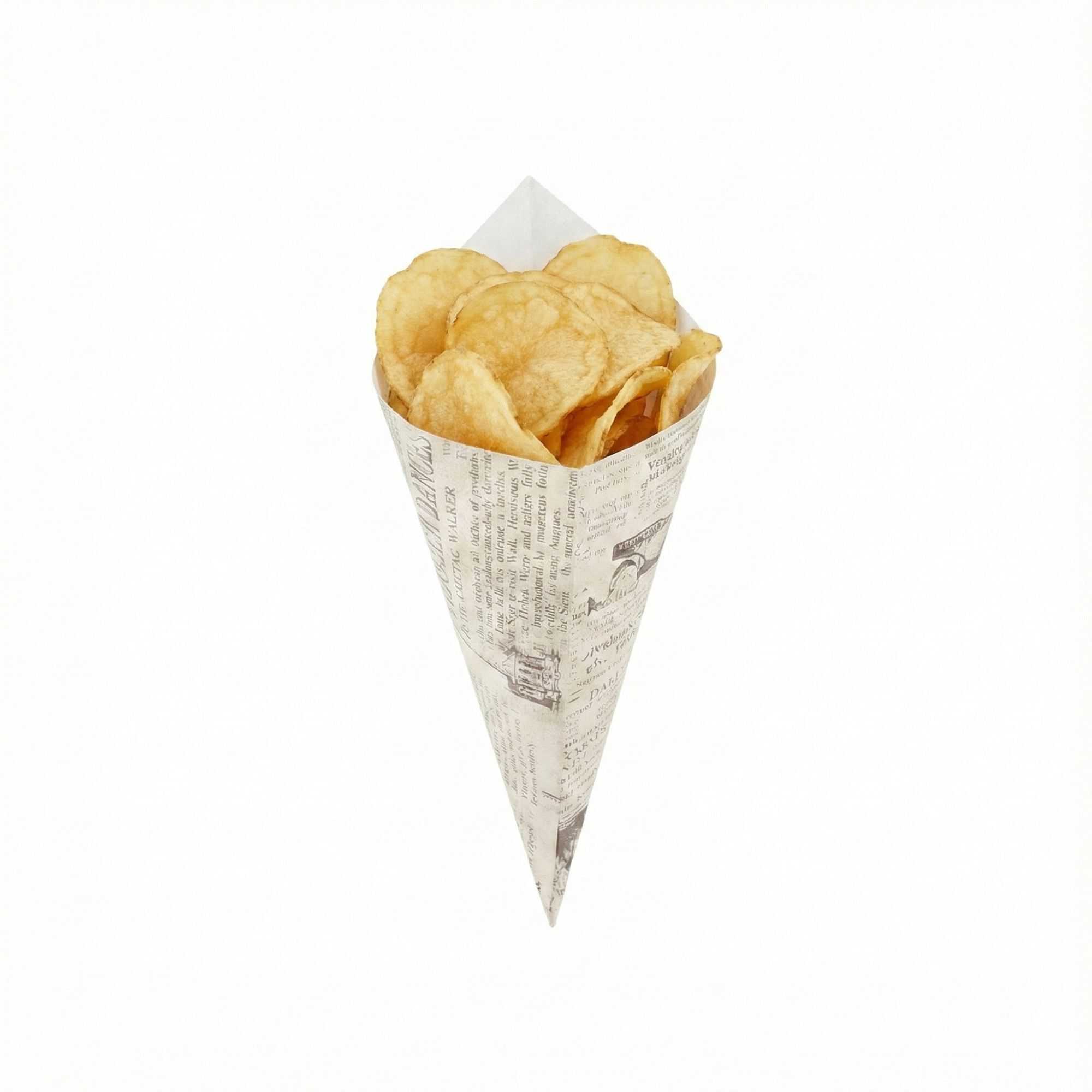 Cone Tek Newsprint Paper Food Cone - 11 1/2" x 5 1/2" - 100 count box