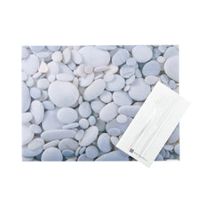 Rectangle River Stone Paper Placemat - Semi-Disposable, 10 Uses - 11 3/4