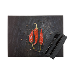 Rectangle Hot Chilly Paper Placemat - Semi-Disposable, 10 Uses - 11 3/4