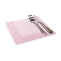 Luxenap Square White Paper Napkin - Super Lux, with Burgundy Threads - 15 3/4