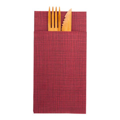 Luxenap Square Bordeaux Paper Napkin - Air Laid, Kangaroo, with Black Threads - 15 3/4