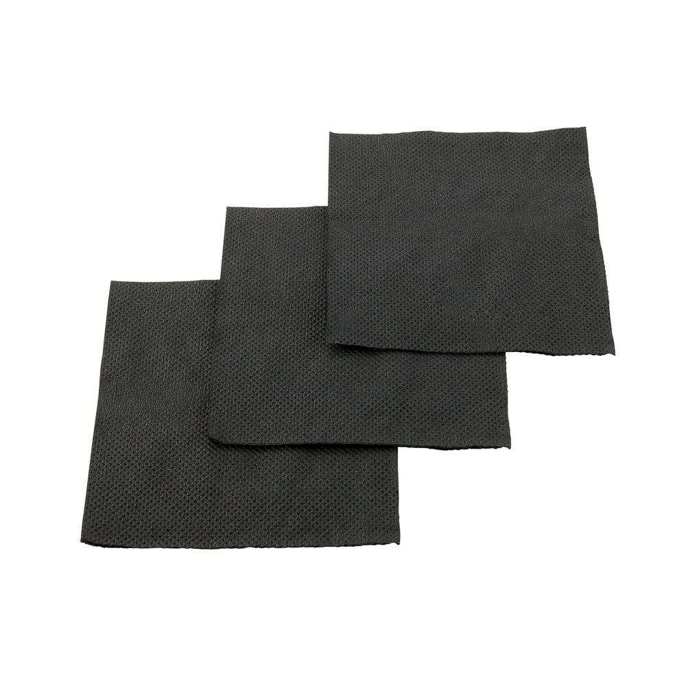 Luxenap Square Black Paper Cocktail Napkin - Micropoint, 2-Ply - 7 3/4" x 7 3/4" - 100 count box