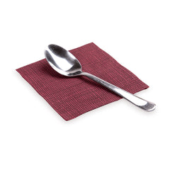Luxenap Square Bordeaux Paper Cocktail Napkin - Micropoint, 2-Ply, with Black Threads - 7 3/4