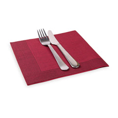 Luxenap Square Bordeaux Paper Napkin - Air Laid, with Black Threads - 15 3/4