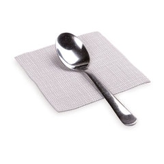 Luxenap Square White Paper Cocktail Napkin - Micropoint, 2-Ply, with Gray Threads - 7 3/4