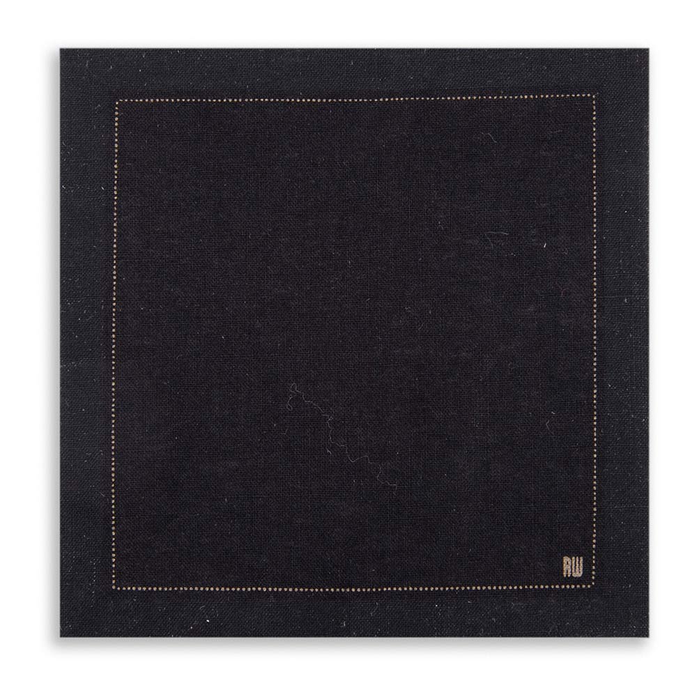 Luxenap Square Black Cotton Cocktail Napkin - Organic, Disposable - 4 1/2" x 4 1/2" - 500 count box