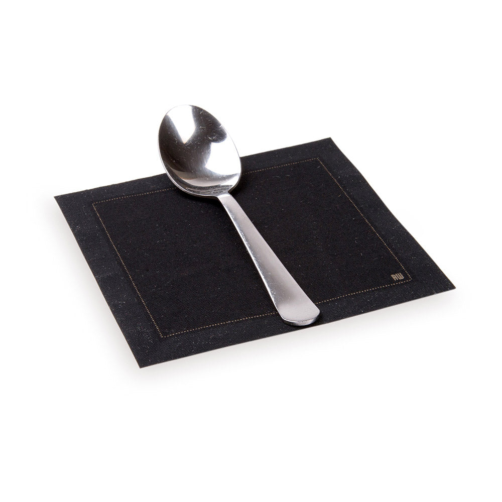 Luxenap Square Black Cotton Cocktail Napkin - Organic, Disposable - 4 1/2" x 4 1/2" - 500 count box