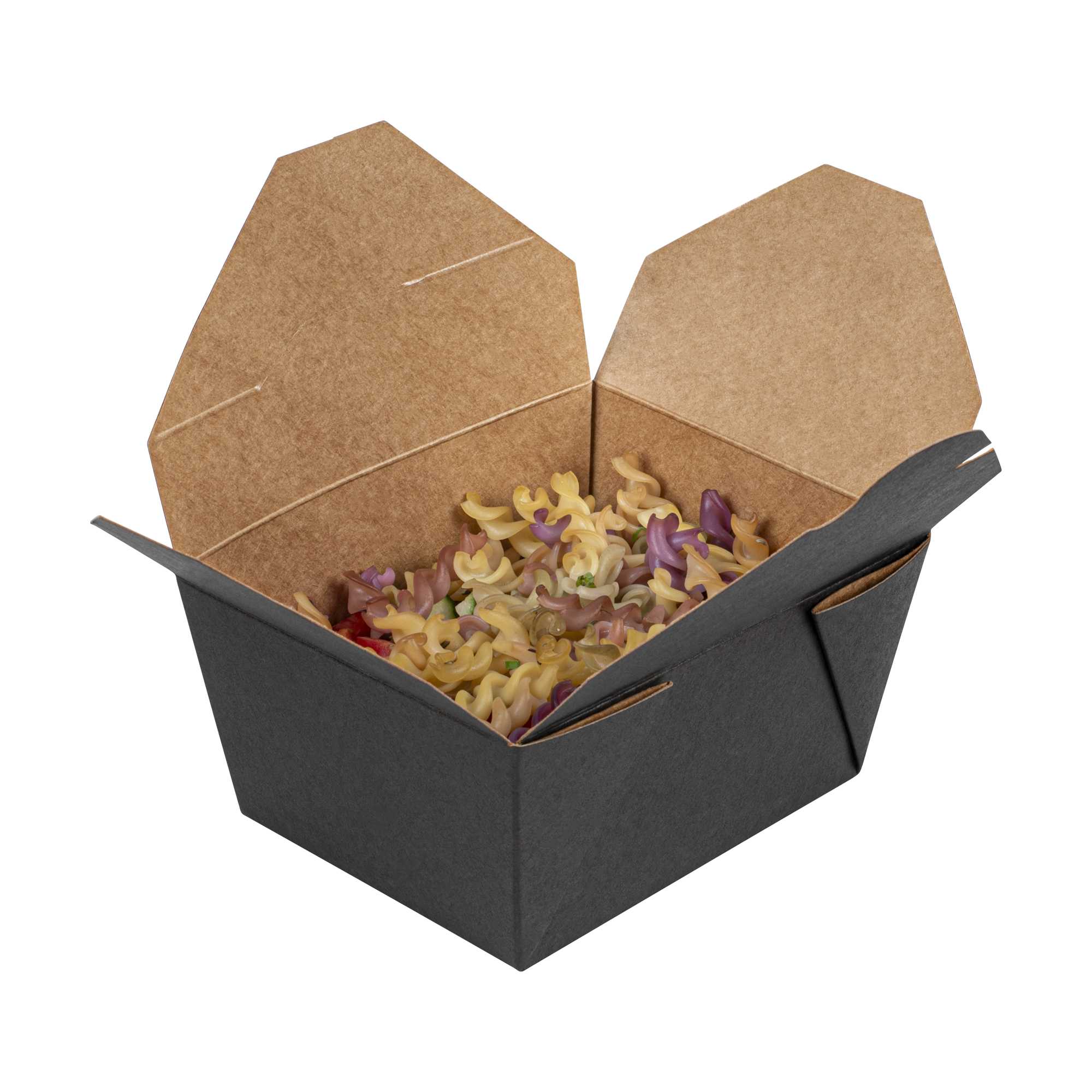 Bio Tek 30 oz Rectangle Black Paper #1 Bio Box Take Out Container - 5 ...