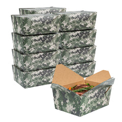 Bio Tek 98 oz Camouflage Paper #4 Bio Box Take Out Container - 8 1/2