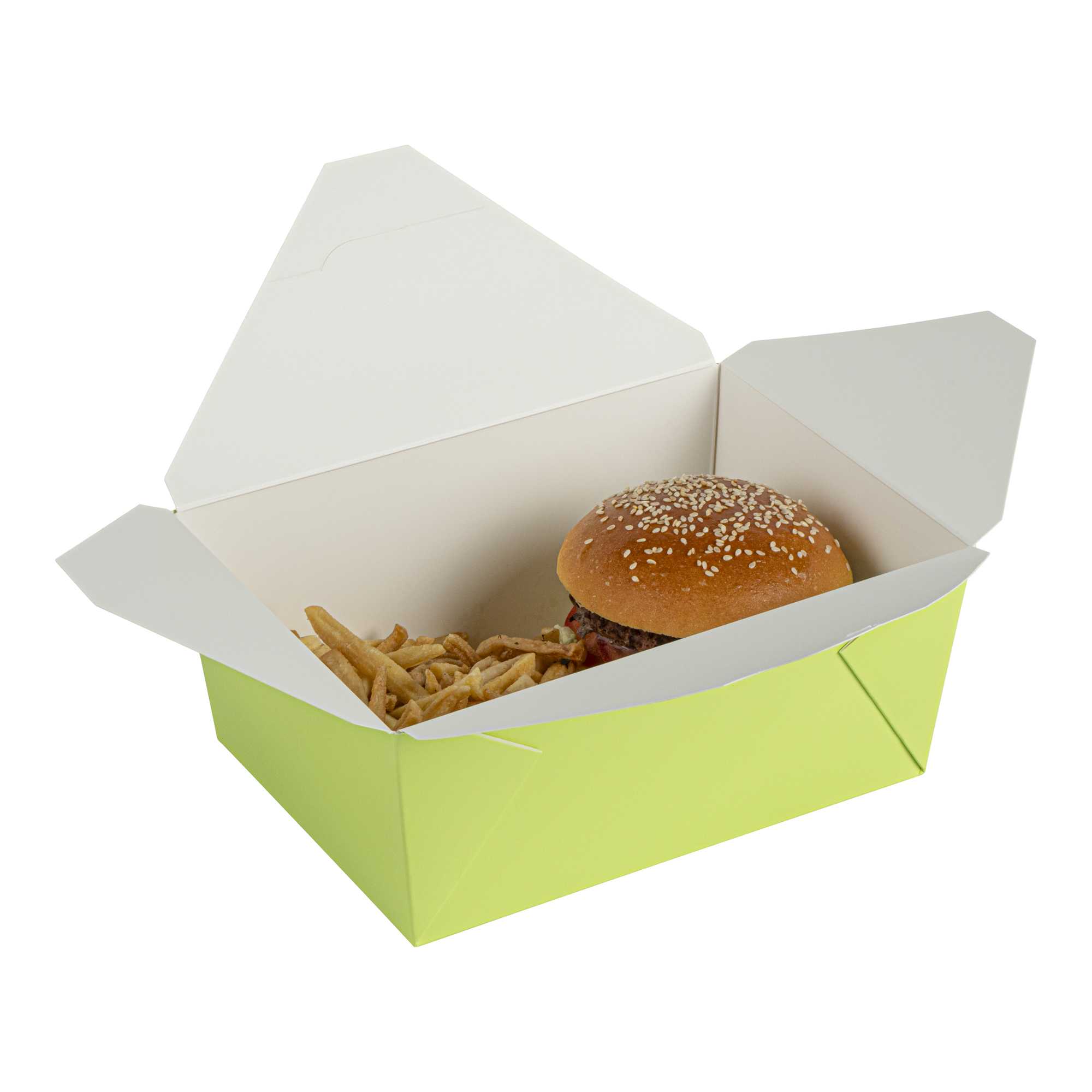 Bio Tek 98 oz Rectangle Eco Green Paper #4 Bio Box Take Out Container - 8 1/2" x 6 1/4" x 3 1/2" - 200 count box