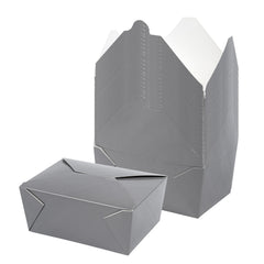 Bio Tek 98 oz Rectangle Gray Paper #4 Bio Box Take Out Container - 8 1/2