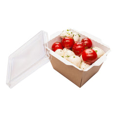Cafe Vision 17 oz Rectangle Kraft Paper Small Click Lock Container - 4 1/4