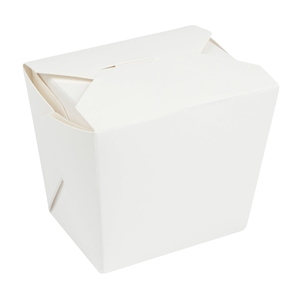 Bio Tek 8 oz Square White Paper Noodle Take Out Container - 2 3/4