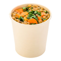 Bio Tek 16 oz Round Bamboo Paper Soup Container - 3 3/4