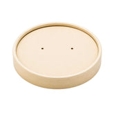 Bio Tek Round Bamboo Paper Soup Container Lid - Fits 8 and 12 oz - 200 count box