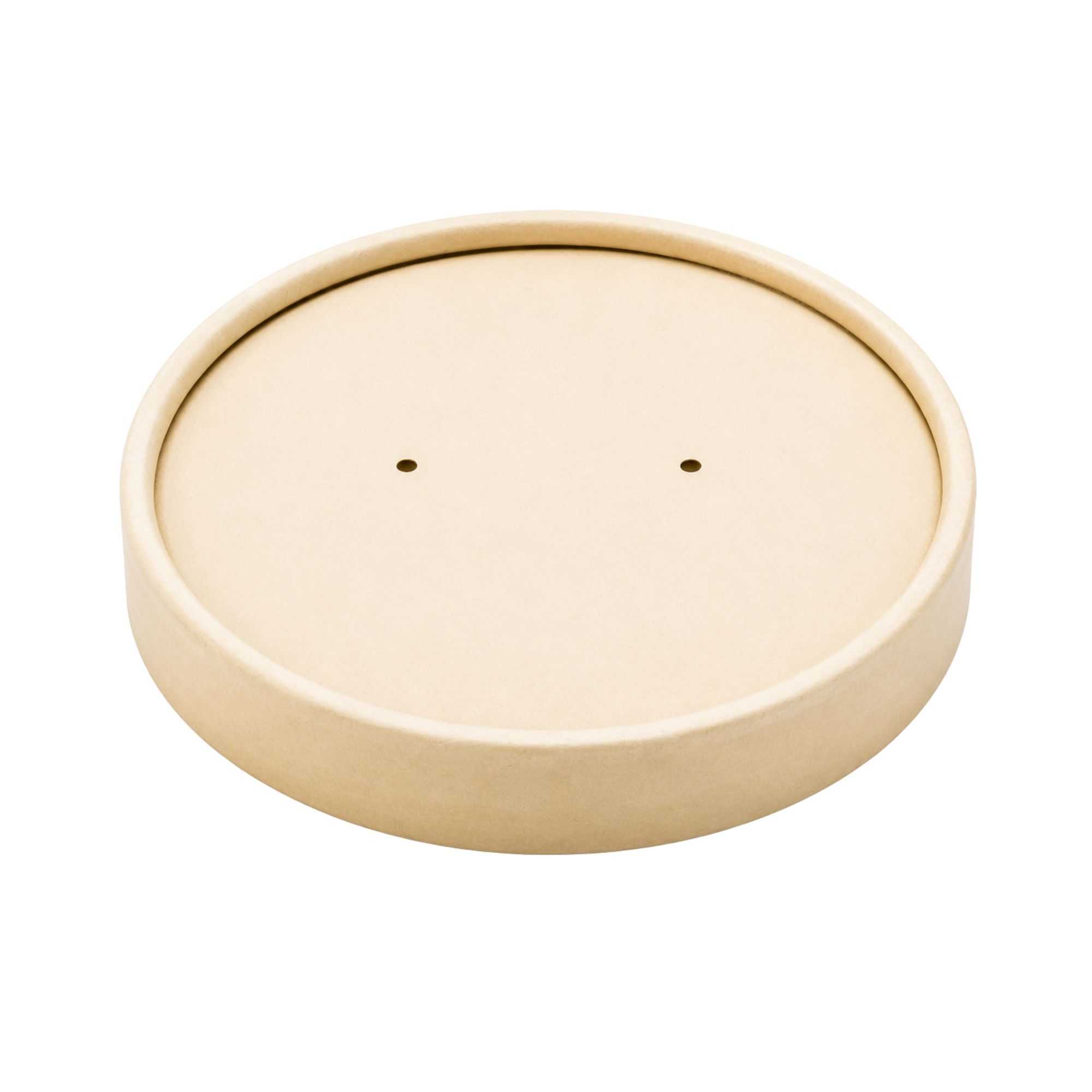Bio Tek Round Bamboo Paper Soup Container Lid - Fits 8 and 12 oz - 200 count box